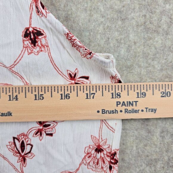 Francescas Womens Floral Print Halter Top White & Red Boho Style S - Picture 7 of 7